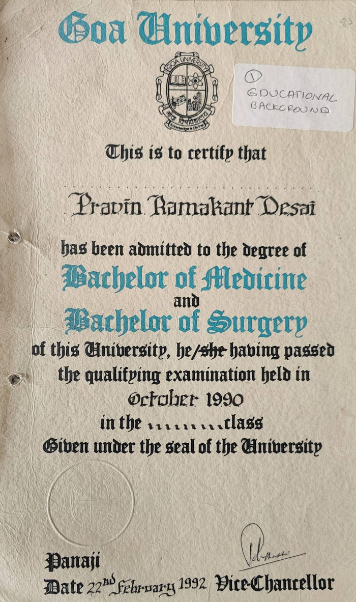 Bachelor Certificate